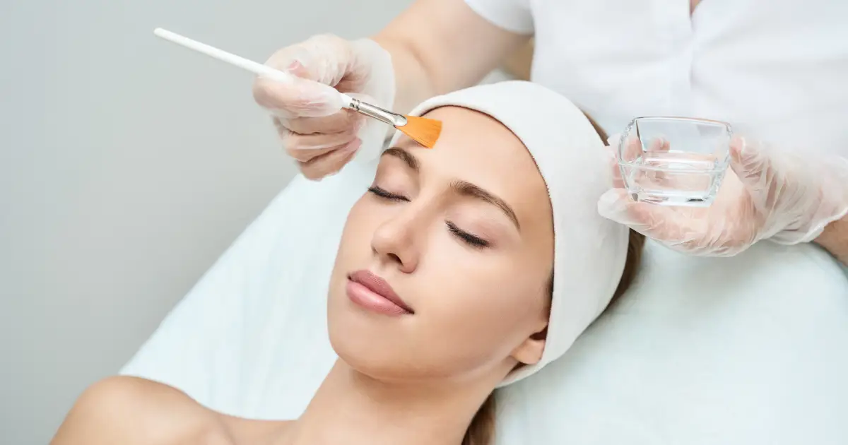 Chemical peels facial treatment on woman at spa in Woodinville, WA